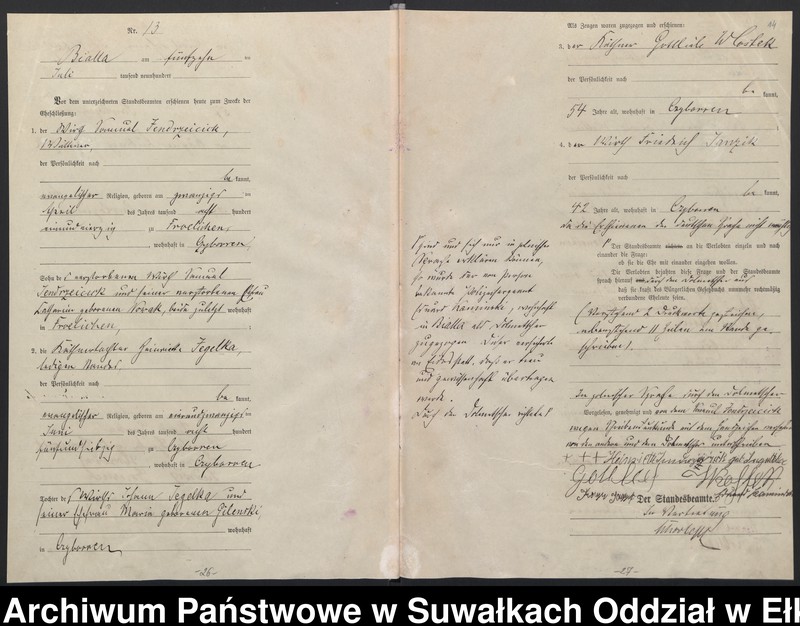 image.from.unit.number "Heiraths-Haupt-Register des Königlichen Preussischen Standes-Amtes Belzonzen Kreis Johannisburg"