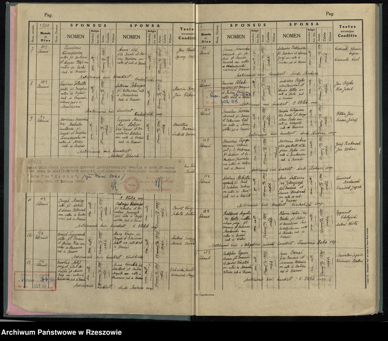 image.from.unit.number "Księga małżeństw Parafia Rzymskokatolicka Rzeszów oraz Pobitno, Staroniwa, Wilkowyja, Załęże, Zwięczyca"