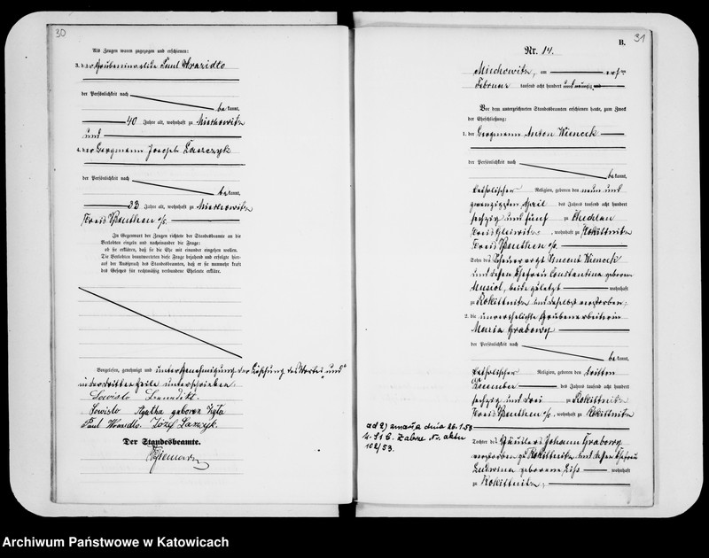 image.from.unit.number "Księga małżeństw za rok 1890 [nr 1 - 112]"