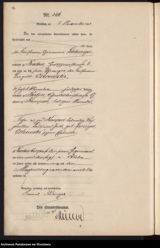 image.from.unit.number "Sterbe-Haupt-Register Breslau I 1893 Band 8"