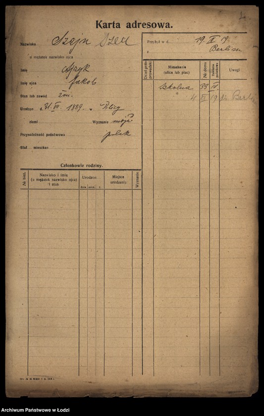 Obraz 4 z jednostki "[Spis ludności Łodzi] Szen-Szenfeld"