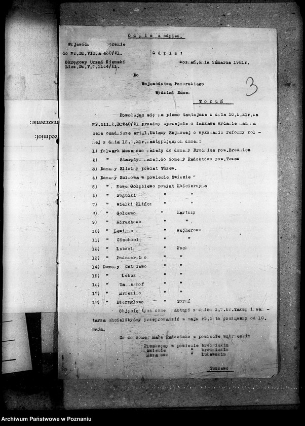 image.from.unit.number "Sprawy agrarnej reformy Urząd Osadniczy - organizacja"