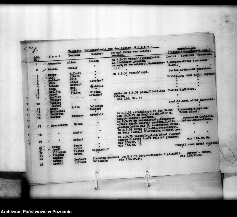 Obraz 9 z jednostki "Für die Ganselbstrerwaltung angefertigte Vermisstenlisten"