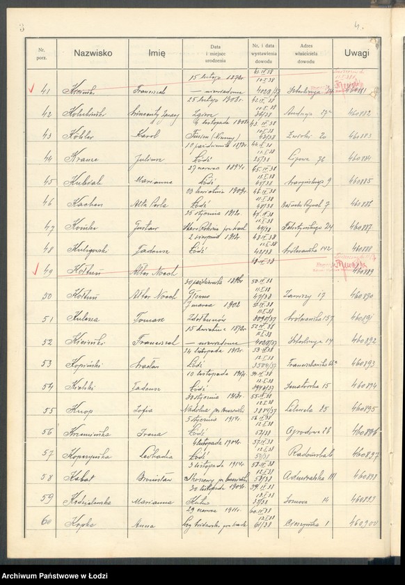 image.from.unit.number "Ewidencja dowodów osobistych wydanych przez Zarząd Miejski w Łodzi, zespół nr 4 [- nazwiska na literę K]"