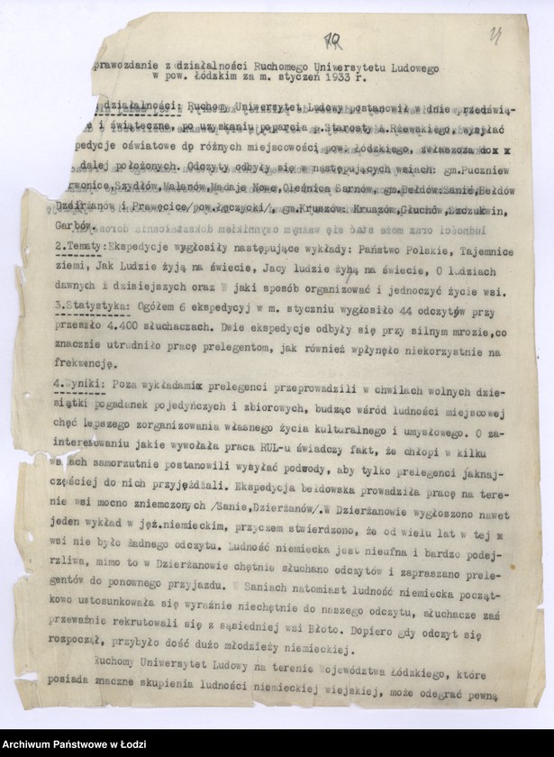 Obraz 14 z jednostki "Sprawozdanie kwartalne z życia polskich związków i stowarzyszeń"