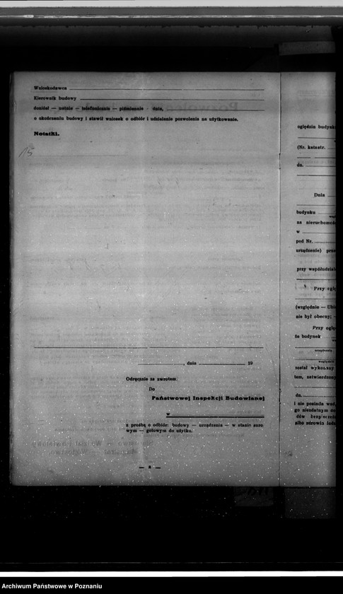 Obraz 19 z jednostki "Zatwierdzenie projektu zakładu przemysłowego urządzenia kotłowni nr 402 u własność Fr. Borkowskiego w Żerkowie pow. jarociński"
