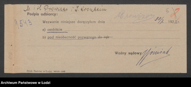 Obraz 7 z jednostki "H. i M. Prowizer i I. Kronheim – sprzedaż naczyń kuchennych"