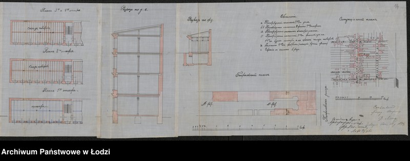 Obraz 19 z jednostki "O postrojkě Êduardom˝ Kindermanom˝ v˝ g[orode] Lodzi po Petrokovskoj ul[ice] pod˝ No 85/767 kamennago 4h˝ êtažn[ago] žilago doma, takih˝-že služb˝, a ravno 4h˝ êtažn[ago] fligelâ dlâ poměŝenìâ kontory i skladov˝"