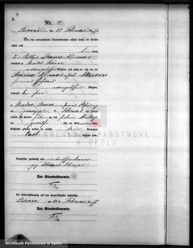 image.from.unit.number "Geburts-Neben-Register Standesamts Rosen pro 1877"