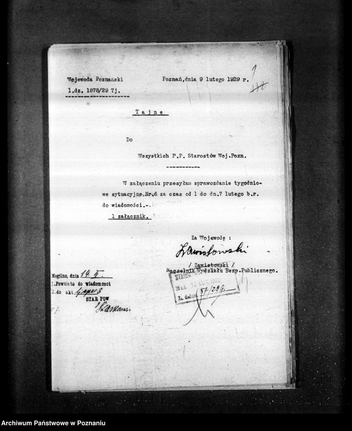 Obraz 5 z jednostki "Sprawozdania sytuacyjne tygodniowe za czas od 1 lutego 1929 r. do dnia 28 lutego 1929 r. /nr 6-9/"