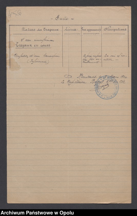 Obraz 7 z jednostki "Tabelau Recapitula et Etats de Previsions de Depenses Casernement  /Zestawienie wydatków na zakwaterowanie wojsk, remonty, sprzęt kwaterunkowy/ III. 1920"