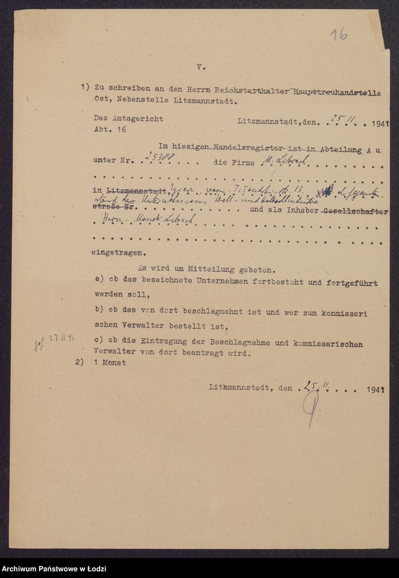 Obraz 18 z jednostki "Hersz Moszek Librach- przemysł wełniany i półwełniany w Zgierzu"