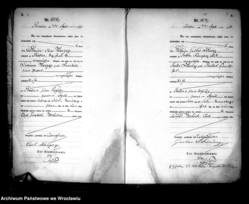 image.from.unit.number "Geburts-Haupt-Register Breslau I 1877 Band 3"