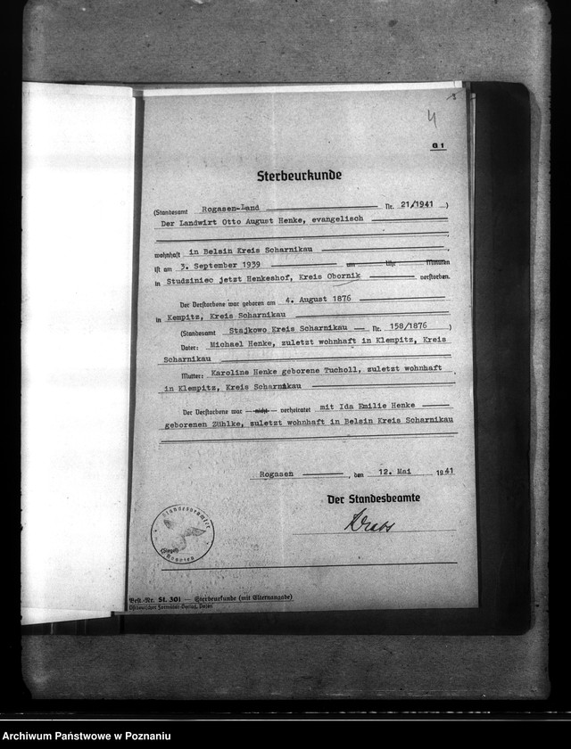 Obraz 8 z jednostki "Kreis Obornik (Oborniki). Wykazy miejscowych Niemców, którzy zginęli w 1939 roku"