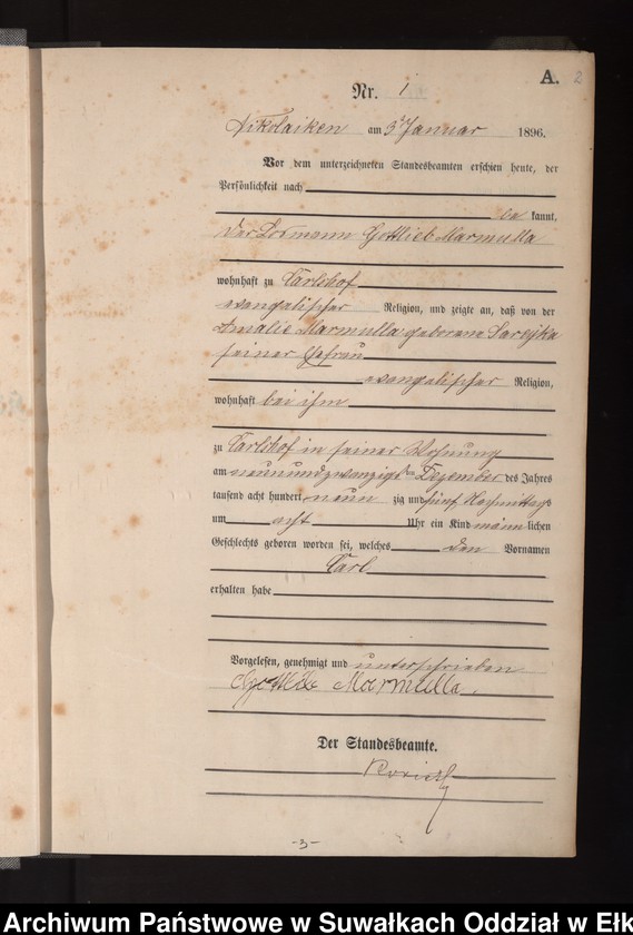 image.from.unit.number "Geburts-Haupt-Register des Königlichen Preussischen Standes-Amtes Nikolaiken Kreis Sensburg"