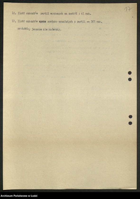 Obraz 18 z jednostki "Ankiety sprawozdawcze instruktora Komitetu Powiatowego Piotrków Trybunalski [z załącznikami]"