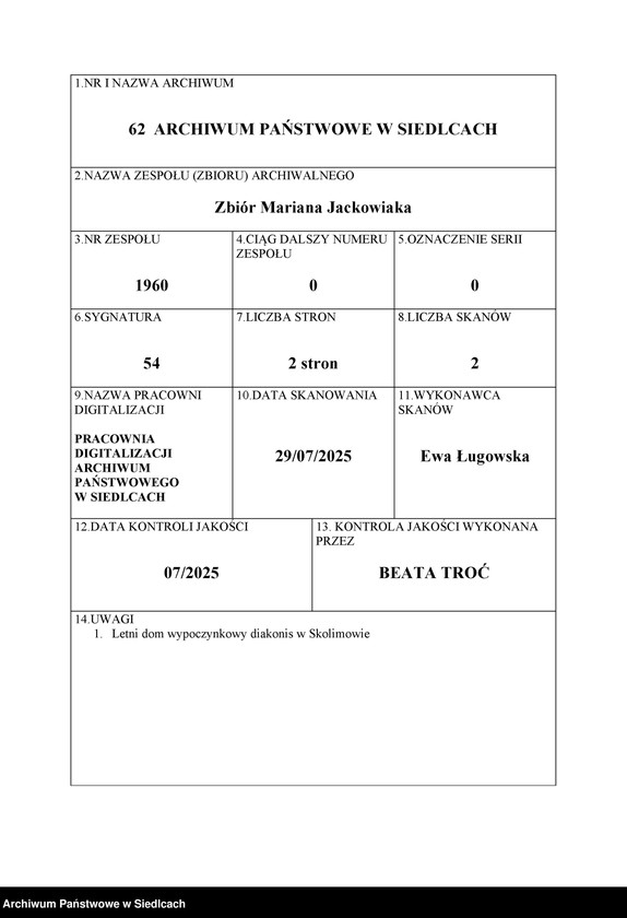 image.from.unit.number "Letni dom wypoczynkowy diakonis w Skolimowie"