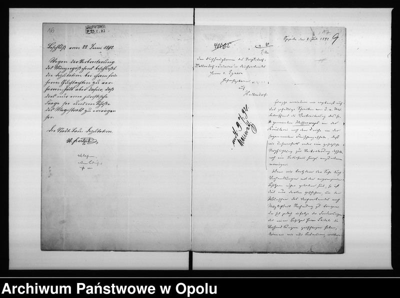 Obraz 15 z jednostki "Acta des Magistrats zu Oppeln betreffend Verbreiterung des sogen[annten] Wasserwegs von der Kräuterei bis zum Vogtsdorf Halbendorfer Kreise Vol: I"
