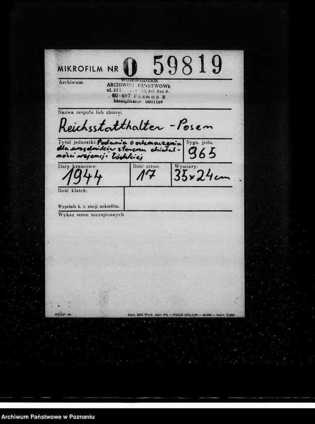 Obraz 2 z jednostki "Podania o odznaczenia dla urzędników z terenu działalności rejencji łódzkiej"