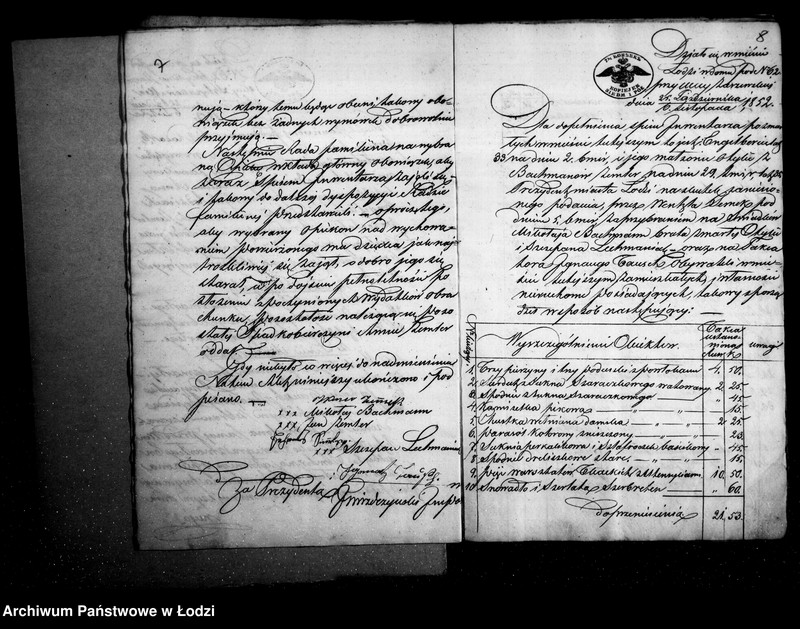 Obraz 10 z jednostki "Akta tyczące się ustanowienia opieki nad nieletnią Anną Zemler po zmarłych Engelharcie i Otylii z Bachmanow małżonków Zemler pozostałą córką"