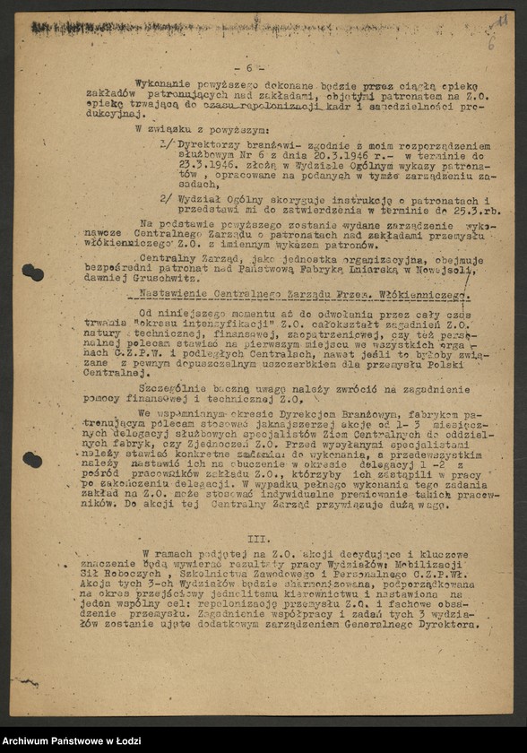 Obraz 7 z jednostki "Zarządzenia Generalnego Dyrektora Centralnego Zarządu Przemysłu Włókienniczego"