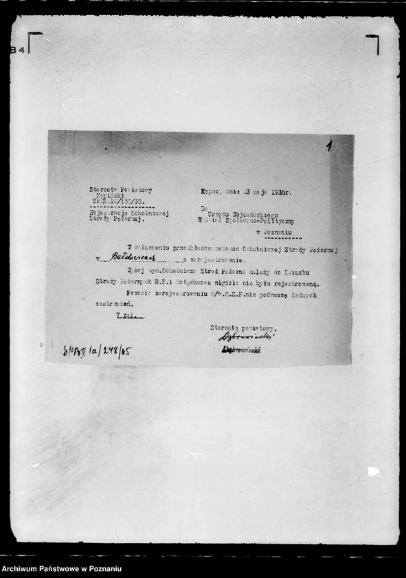 Obraz 5 z jednostki "/Stowarzyszenie ochotniczej straży pożarnej powiatu kępińskiego/ litery od B-J"