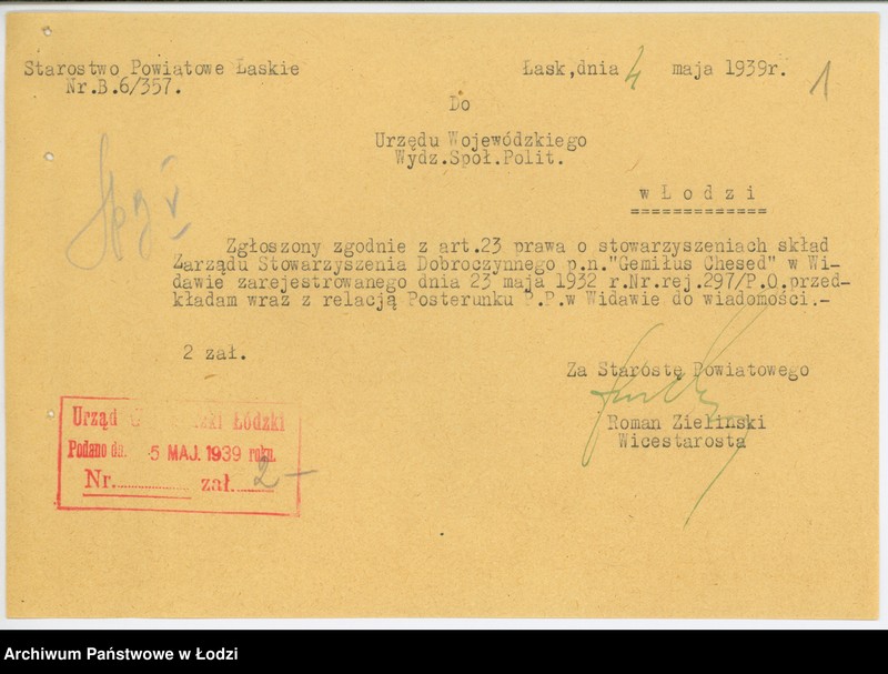 Obraz 4 z jednostki "Stow. Dobroczynne "Gemiłus-Chesed" w Widawie pow. łaski"