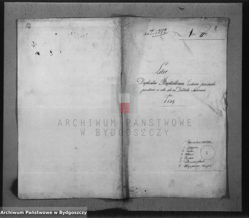 Obraz 2 z jednostki "Liber Duplicatus Baptisatorum Ecclesiae Parochialis Pacostensis ex villis sitis in Districtu Szubiniensi"