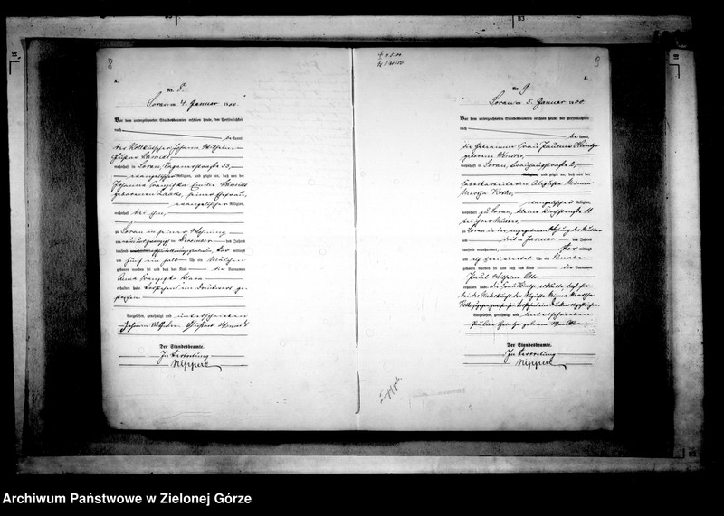 Obraz 9 z jednostki "[Księga akt urodzenia rok 1900-Żary miasto]"