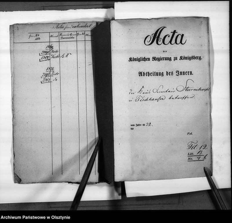 image.from.unit.number "Anstellung des Kreissekretair Sturmhoefel [Johann Friedrich] als Regierungs-Sekretair"