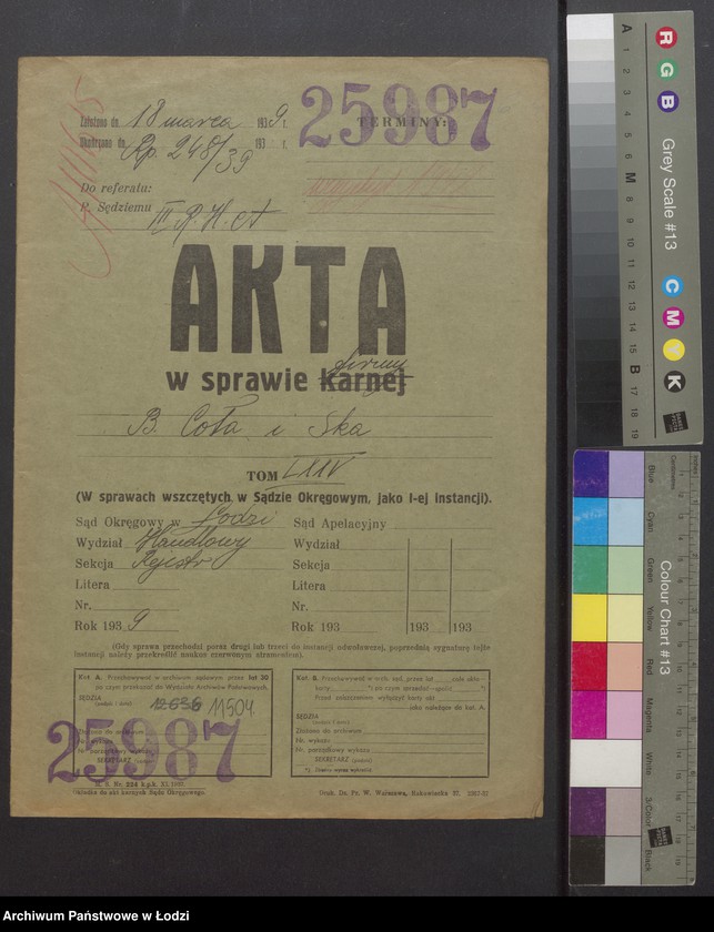 Obraz 2 z jednostki "Lajbuś Samsonowicz, dawid Coła, Bina Coła „B. Coła i s-ka” - sprzedaż manufaktury bawełnainej"