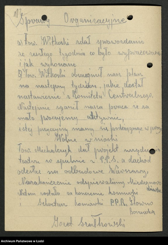 Obraz 13 z jednostki "[Wojewódzka Szkoła Partyjna Polskiej Partii Robotniczej -] sprawozdania słuchaczy z wyjazdów w teren"