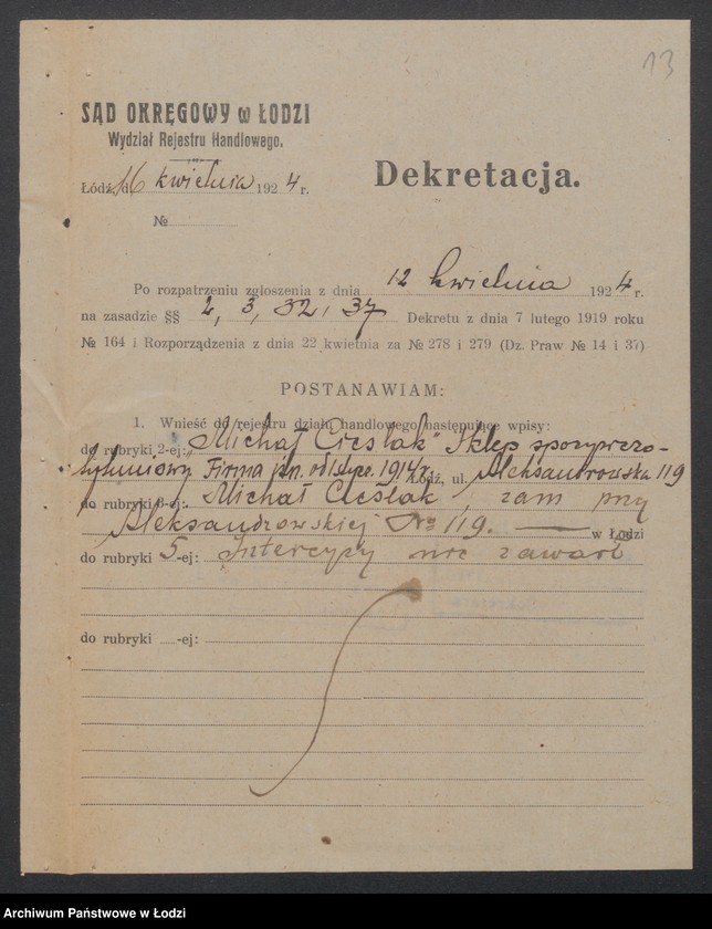 Obraz 15 z jednostki "Michał Cieślak- sklep kolonialno-spożywczy"