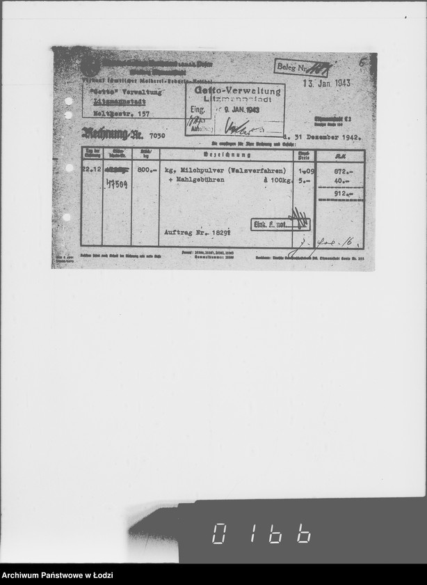 Obraz 9 z jednostki "Lebensmitteleinkauf. Aufträge, [Lieferscheinen und Rechnungen] 18291-18370"
