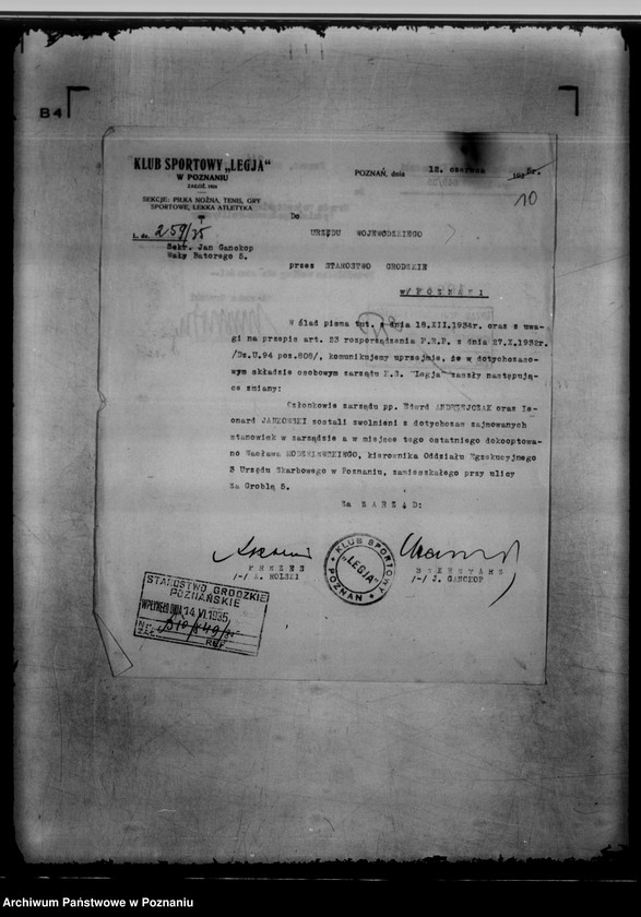 Obraz 14 z jednostki "/Klub Sportowy,,Legia" w Poznaniu/"