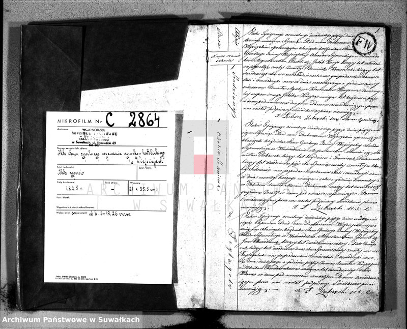 image.from.unit.number "Akta umarłych urzędnika stanu cywilnego gminy wieysieyskiey z 1825 roku"