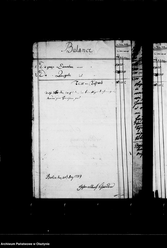 image.from.unit.number "Rechnung über die Einnahme u. Ausgabe von Gf. Lehndorfs Revenüs"