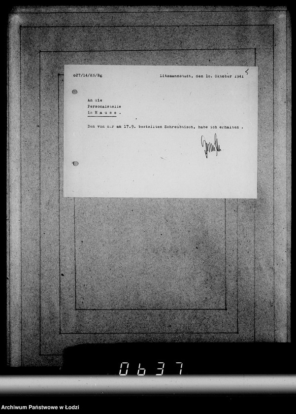 Obraz 9 z jednostki "Ausgelieferte Kommisionen Konto 0 von 60-[82] [Wydane na zlecenie G.V.meble z warsztatów Getta]."