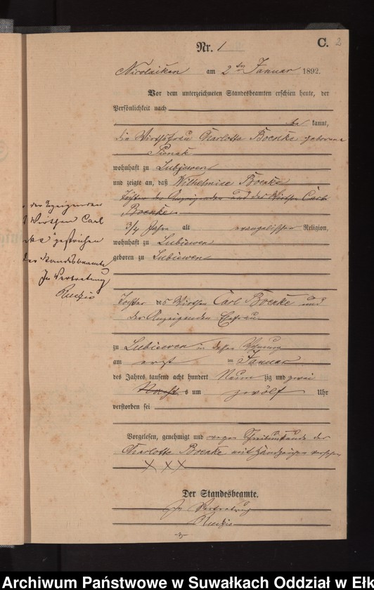 image.from.unit.number "Sterbe-Haupt-Register des Königlichen Preussischen Standes-Amtes Nikolaiken Kreis Sensburg"