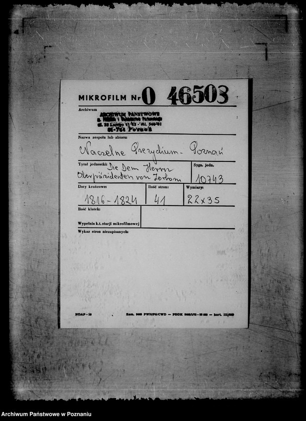 Obraz 2 z jednostki "Die dem Herrn Oberpräsidenten von Zerboni erteilten Urlaube."