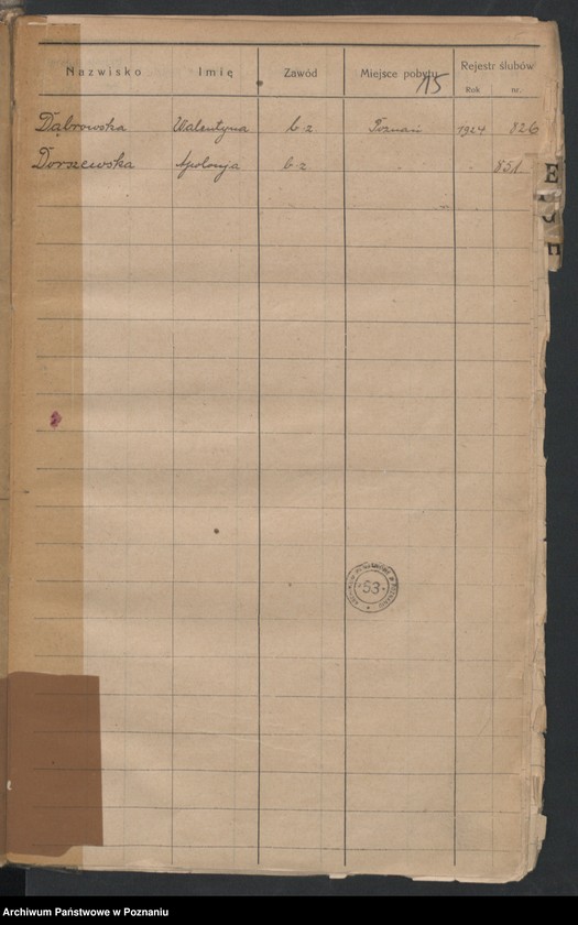 image.from.unit.number "Spis alfabetyczny małżeństw za 1924"