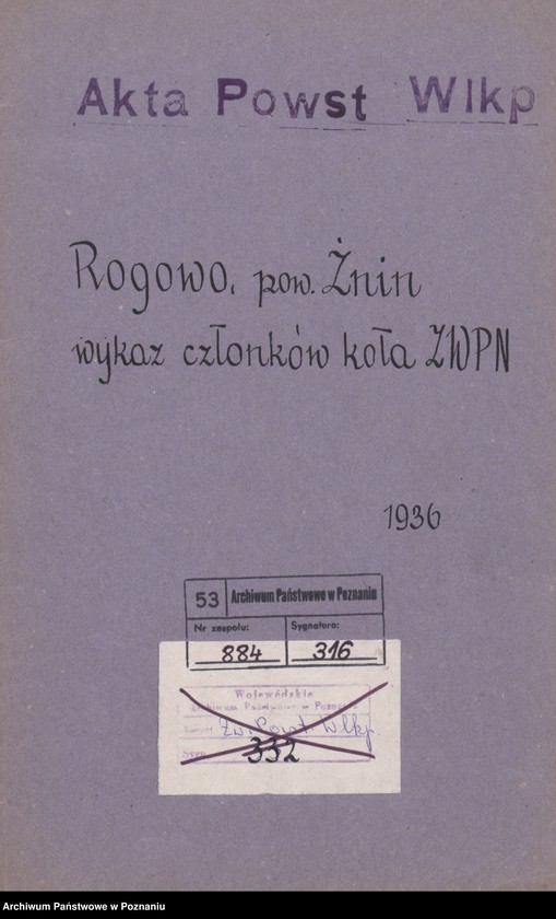 Obraz 3 z jednostki "Rogowo, powiat Żnin - wykaz członków koła."