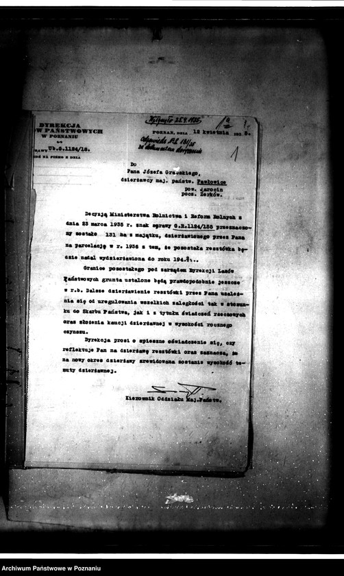 Obraz 4 z jednostki "Parcelacja majątku państwowego Pawłowice"