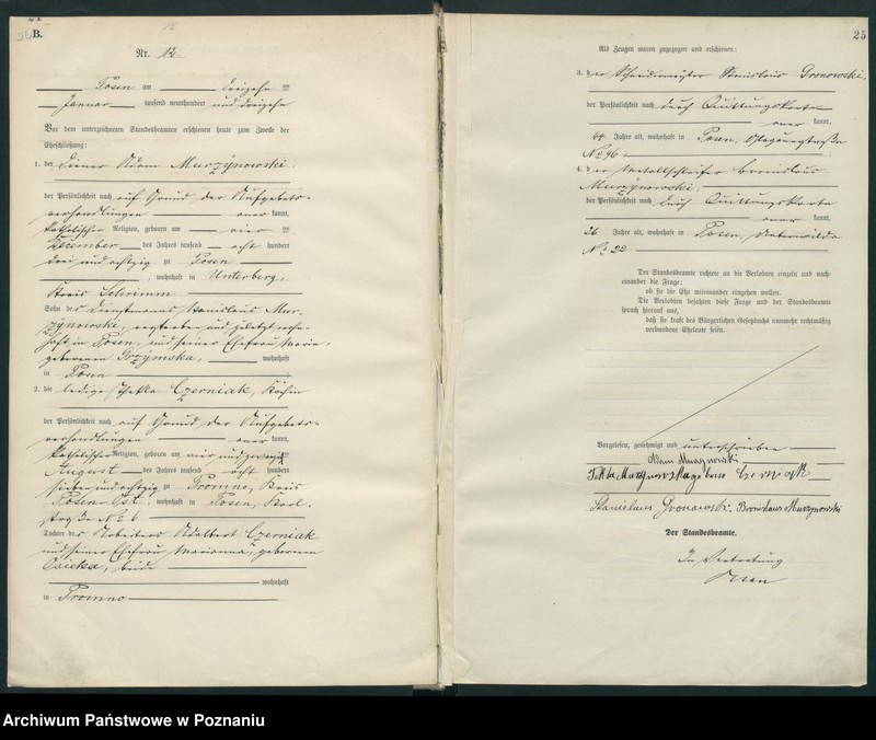 Obraz 14 z jednostki "Księga miejscowa małżeństw tom I [Rejestr główny małżeństw]"