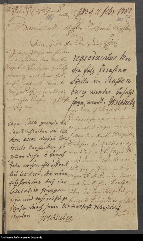 image.from.unit.number "Wegen der auf Erbpacht auszuthuenden Sechs Bruchbeete bey den Rastenburgschen Amts Hospital"