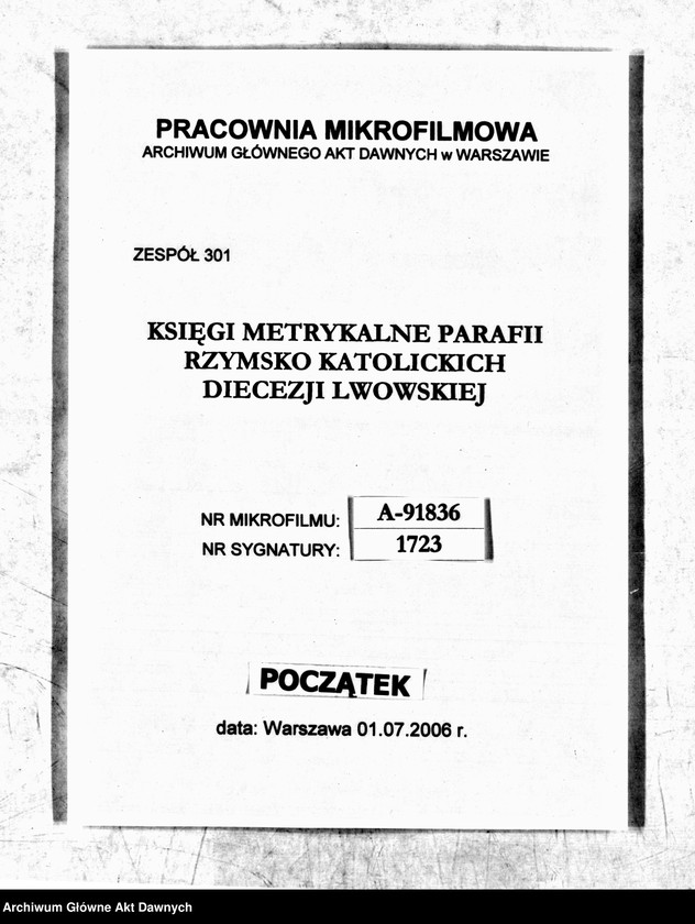 image.from.unit.number "Parafia: Lwów, parafia św. Andrzeja. Dekanat: Lwów. Księga metrykalna urodzeń, ślubów i zgonów dla całej parafii."