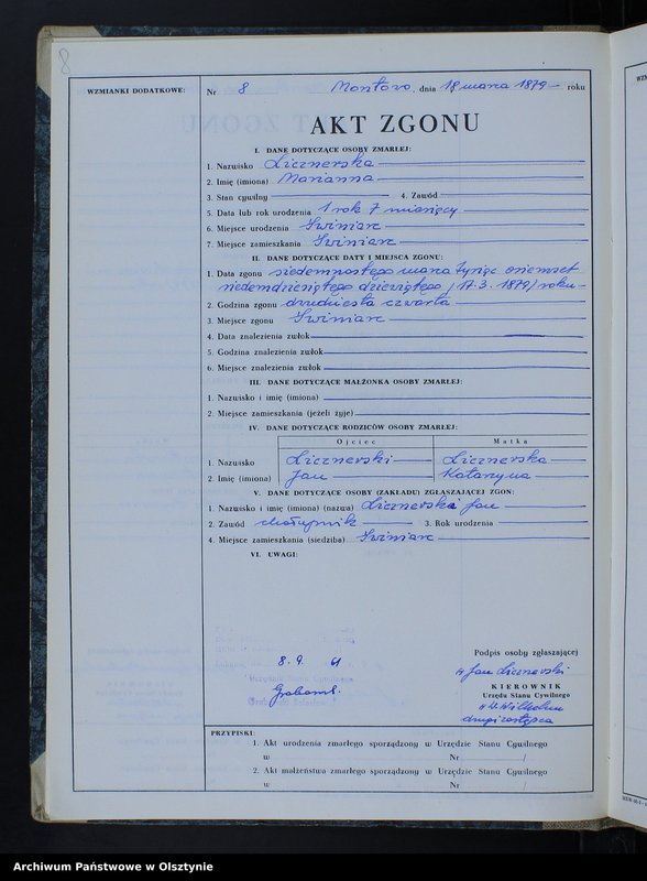 image.from.unit.number "Księga zgonów Nr 1 - 66,1 - 51 i 1 - 44 /przepisana w języku polskim z oryginału niemieckiego w dniach 8.09.- 15.09.1961/"