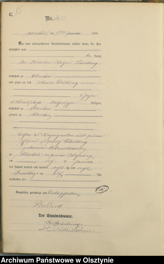 image.from.unit.number "Sterbe-Haupt-Register Tom I,Nr 1 - 302"