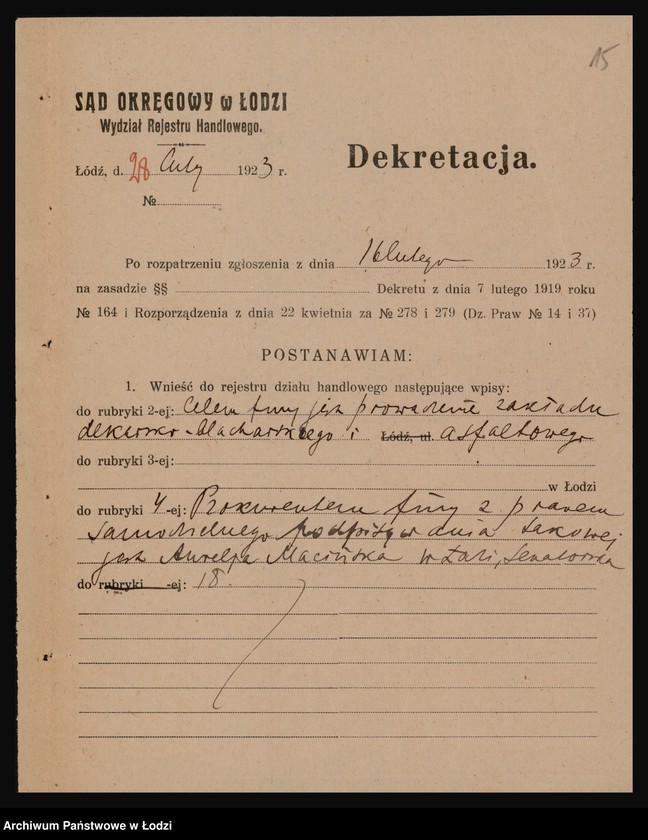 Obraz 17 z jednostki "Jan Maciński- fabryka asfaltu i przetworów ze smoły kamiennej oraz przedsiębiorstwo robót asfaltowych, dekarskich, betonowych i blacharskich"