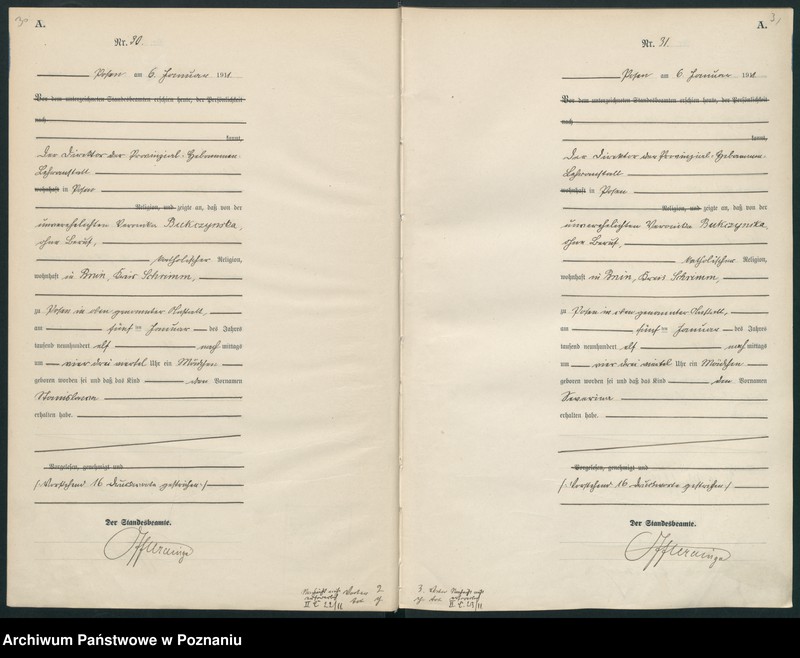 Obraz 18 z jednostki "Księga miejscowa urodzeń tom I [Rejestr główny urodzeń]"